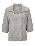 Designer-Grobstrick-Cardigan grau