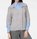 Designer-Grobstrick-Cardigan grau