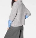 Designer-Grobstrick-Cardigan grau