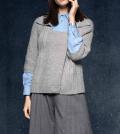 Designer-Grobstrick-Cardigan grau