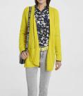 Designer-Grobstrickjacke lemongelb