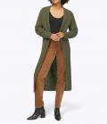 Designer-Grobstrickmantel khaki