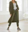 Designer-Grobstrickmantel khaki