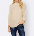 Designer-Grobstrickpullover elfenbein