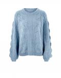 Designer-Grobstrickpullover hellblau