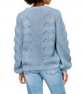 Designer-Grobstrickpullover hellblau