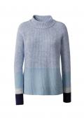 Designer-Grobstrickpullover hellblau-marine