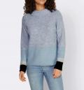 Designer-Grobstrickpullover hellblau-marine