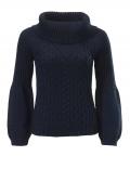 Designer-Grobstrickpullover marine