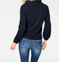 Designer-Grobstrickpullover marine