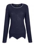 Designer-Grobstrickpullover marineblau