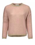 Designer-Grobstrickpullover rosé-goldfarben