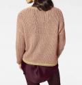 Designer-Grobstrickpullover rosé-goldfarben