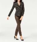 Designer-Jacke taupe-schwarz