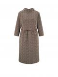 Designer-Jacquard-Kleid schoko-camel