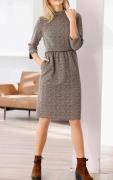 Designer-Jacquard-Kleid schoko-camel