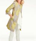 Designer-Jacquard-Longblazer sand-gelb