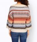 Designer-Jacquard-Pullover beige-terra-blau