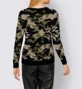 Designer-Jacquard-Pullover schwarz-oliv