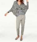 Designer-Jacquard-Strickjacke mittelgrau