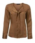 Designer-Jacquardbluse cognac