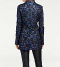 Designer-Jacquardlongblazer blau-schwarz