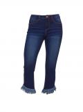 Designer-Jeans mit Fransen blue-stone