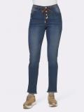 Designer-Jeans mit Gürtel blue-bleached