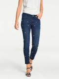 Designer-Jeans mit Perlen dunkelblau