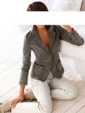 Designer-Jeansblazer mit Perlen taupe