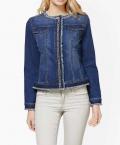 Designer-Jeansjacke mit Fransen blue-stone