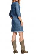 Designer-Jeanskleid mit Fransen blue-denim