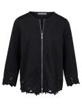 Designer-Jerseyblazer mit Spitze schwarz