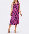 Designer-Jerseykleid dunkelblau-fuchsia