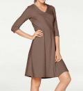 Designer-Jerseykleid taupe