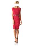 Designer-Jerseykleid tomatenrot