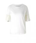 Designer-Jerseyshirt mit Spitze ecru