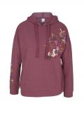 Designer-Kapuzensweatshirt mitPerlen beere