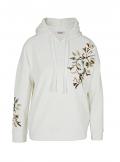 Designer-Kapuzensweatshirt mitPerlen ecru