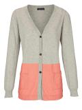 Designer-Kaschmir-Cardigan grau-apricot