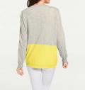 Designer-Kaschmir-Cardigan grau-gelb