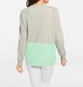 Designer-Kaschmir-Cardigan grau-mint