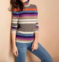 Designer-Kaschmir-Rollkragenpullover bunt