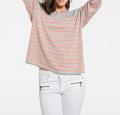 Designer-Kaschmirpullover grau-apricot