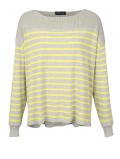 Designer-Kaschmirpullover grau-gelb