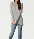 Designer-Kaschmirpullover grau-melange