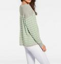 Designer-Kaschmirpullover grau-mint