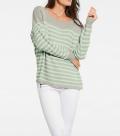 Designer-Kaschmirpullover grau-mint