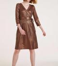 Designer-Kleid braun-metallic