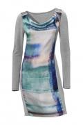 Designer-Kleid grau-jade Gr. 36